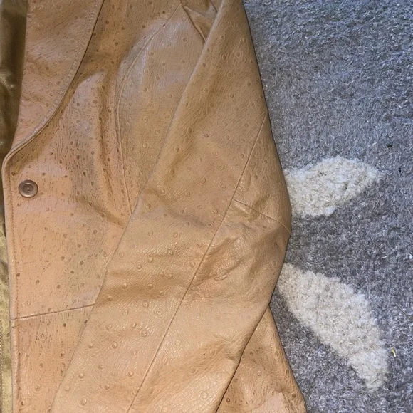 Vintage Classiques Entier 100% Leather Tan Jacket Blazer Women’s size 6 - Picture 3 of 9